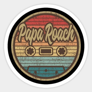 papa roach cassette retro circle Sticker